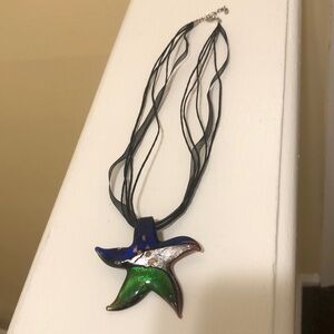 Glass star necklace